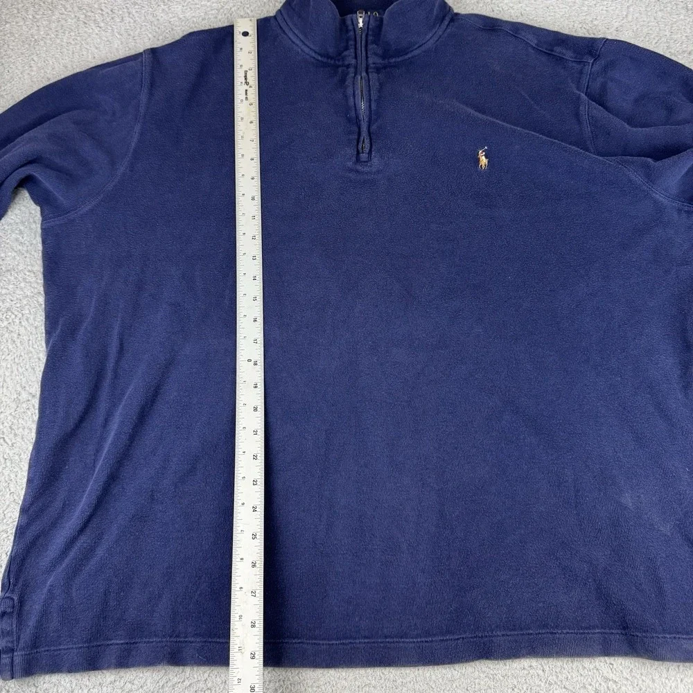Polo Ralph Lauren Estate Rib 1/4 Zip Casual Pullover Sweater Men's‎ 2Xlt Navy